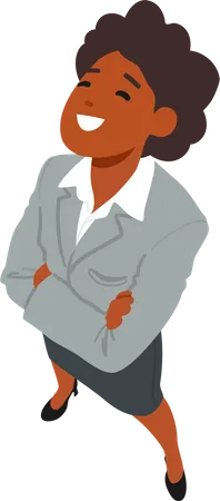 African American Female Character Looking Up Top View Smiling Woman In Reflection Lost In Thought Stares Upwards Deep In Contemplation As If Dream Or Relax Cartoon People Vector Illustration Illustration