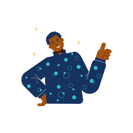 African american happy man showing thumb up  Illustration