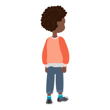 African American Kid Boy  Illustration