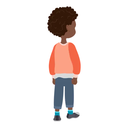 African American Kid Boy  Illustration