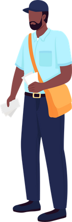 African American postman  Illustration