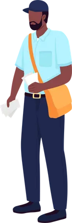 African American postman  Illustration