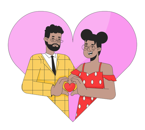 African american soulmates 14 february  Illustration