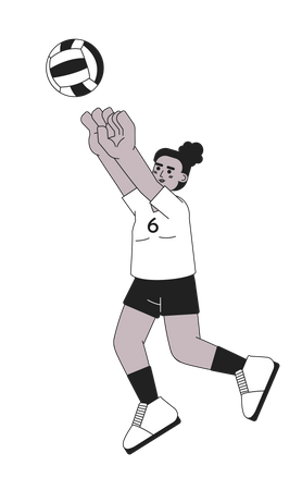 African american sportswoman kicking ball  Illustration