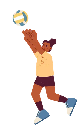 African american sportswoman kicking ball  Illustration