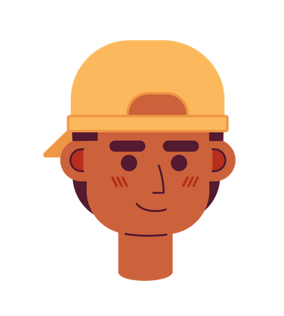 African american teenage boy wearing baseball cap backwards  Illustration