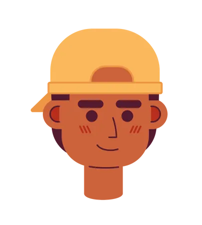 African american teenage boy wearing baseball cap backwards  Illustration