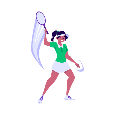African american tennis female player  Illustration
