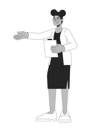 African-american woman office worker  Illustration