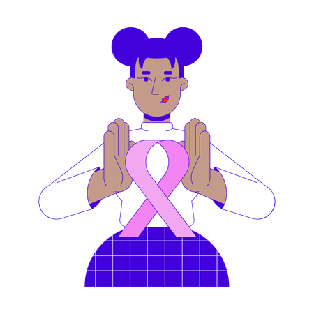 African american woman promoting breast cancer awareness  Illustration