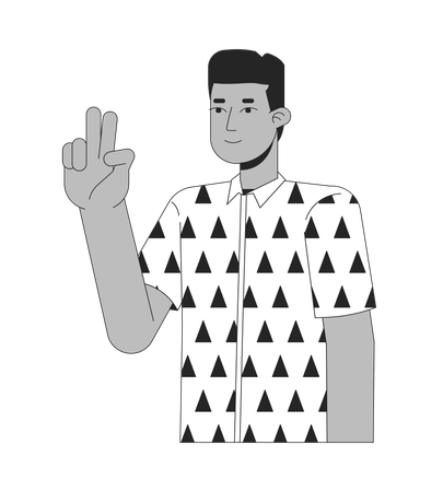 African american young man peace fingers  Illustration