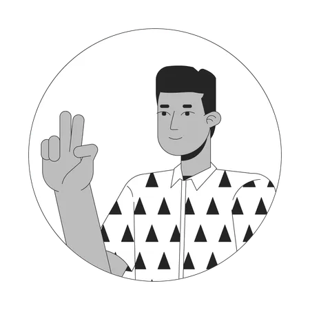 African american young man peace fingers  Illustration