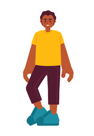 African american youngster standing  Illustration