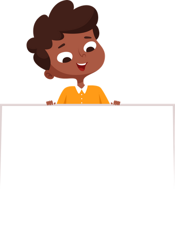 African Boy Holding Banner  Illustration