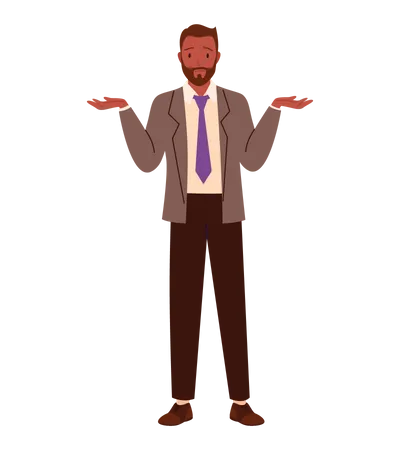 African businessman waiving both hand  Illustration