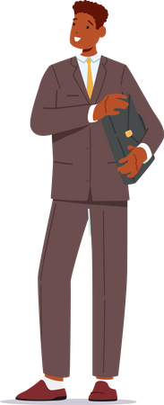 African Businessman with Briefcase Illustration