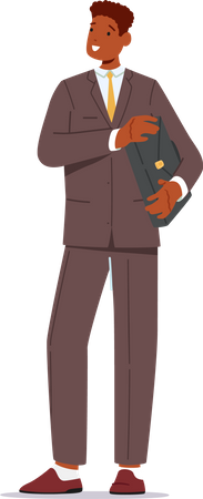 African Businessman with Briefcase  Illustration