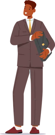 African Businessman with Briefcase  Illustration