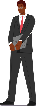 African Businessman with Briefcase in Hands  Illustration