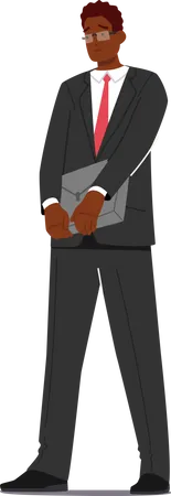 African Businessman with Briefcase in Hands  Illustration