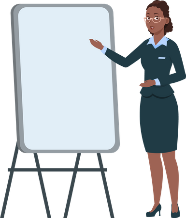 African Businesswoman giving presentation  Illustration