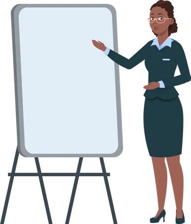 African Businesswoman giving presentation  Illustration