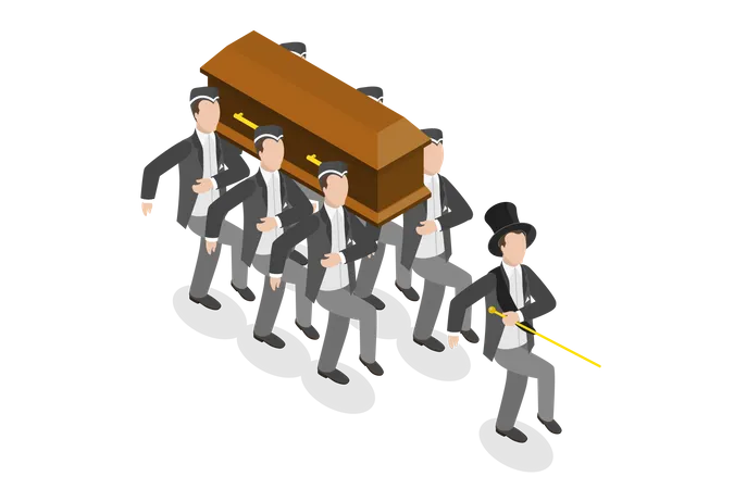3 D Isometric Flat Vector Conceptual Illustration Of African Coffin Dance Funeral Ceremony Illustration