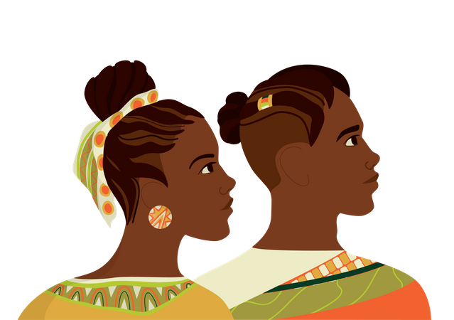 African Couple  Illustration