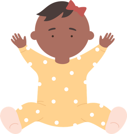 African cute baby girl  Illustration