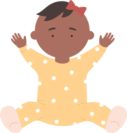 African cute baby girl  Illustration