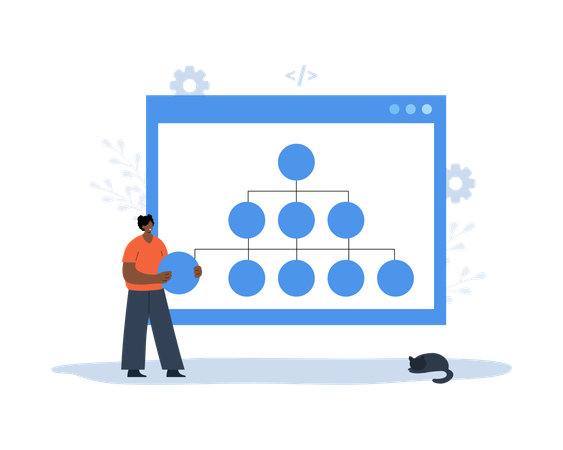 African Female Developer creation Strategy  Illustration