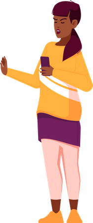 African Female Showing Stop Gesture  イラスト