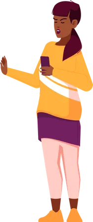 African Female Showing Stop Gesture  イラスト