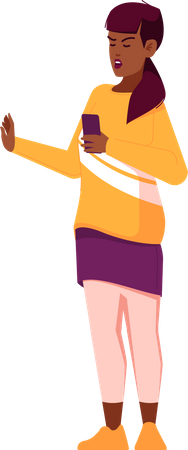 African Female Showing Stop Gesture  Illustration