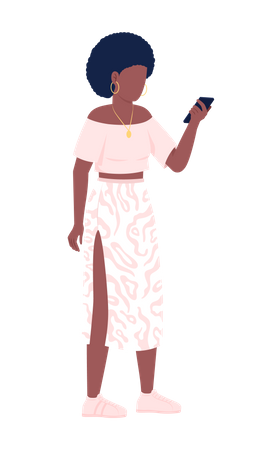 African Girl Listening Song  Illustration