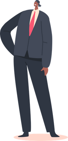 African Groom Wear Black Suit  Illustration