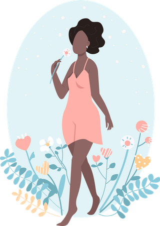 African happy girl  Illustration