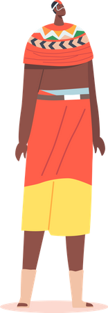 African Male in Tribal Clothes Illustration