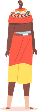 African Male in Tribal Clothes  Illustration