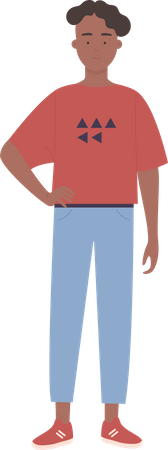 African man giving standing pose  Illustration