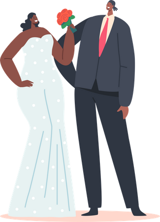African Married Couple Illustration