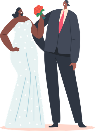 African Married Couple  Illustration