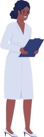 African Nurse Holding Report  Illustration