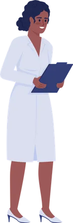 African Nurse Holding Report  Illustration