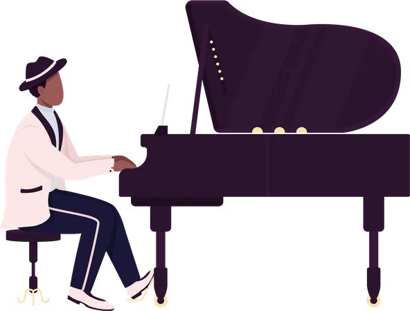 African piano player Illustration