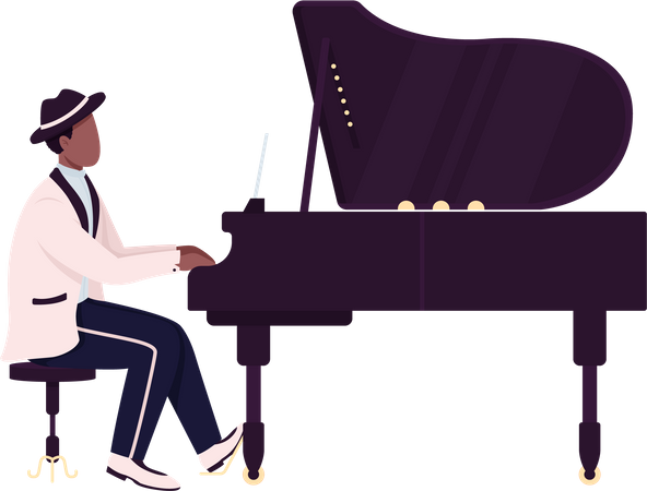 African piano player  Illustration