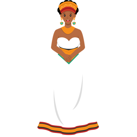 African Wedding Dress  Illustration