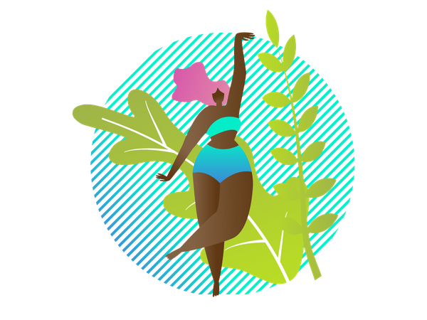 African woman in summer time Illustration