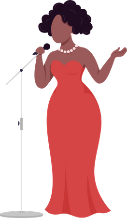 African woman singer Illustration
