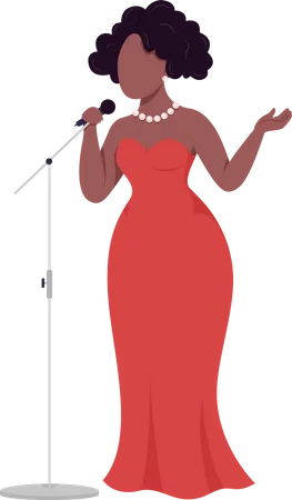 African woman singer  Illustration